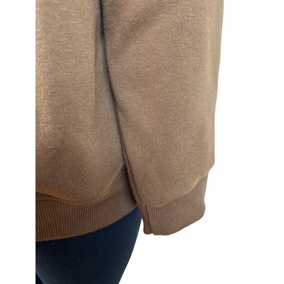 Snoopy Embroidered Brown Pullover Sweater Crewneck Soft Long Sleeve Womens - Picture 6 of 9